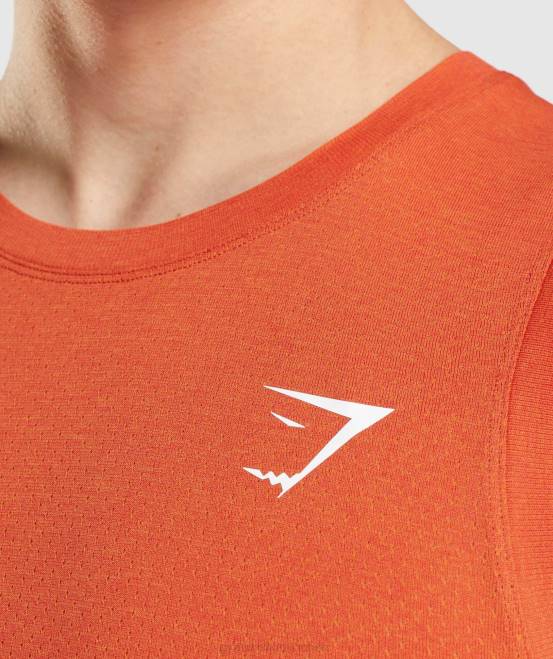 Papaya-Orangen-Mergel Kleidung Gymshark Männer Vitaler nahtloser leichter Panzer 04P8900