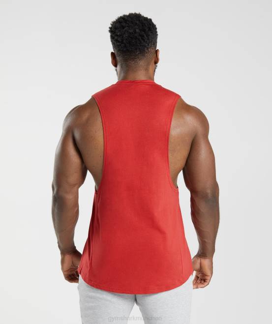 Salsa-Rot Kleidung Gymshark Männer Reagieren Sie mit dem Drop-Arm-Tank 04P8966