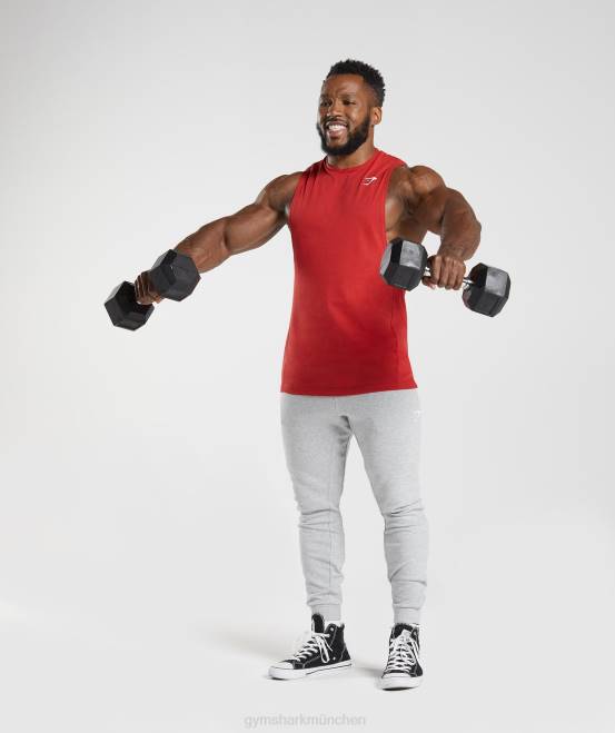 Salsa-Rot Kleidung Gymshark Männer Reagieren Sie mit dem Drop-Arm-Tank 04P8966