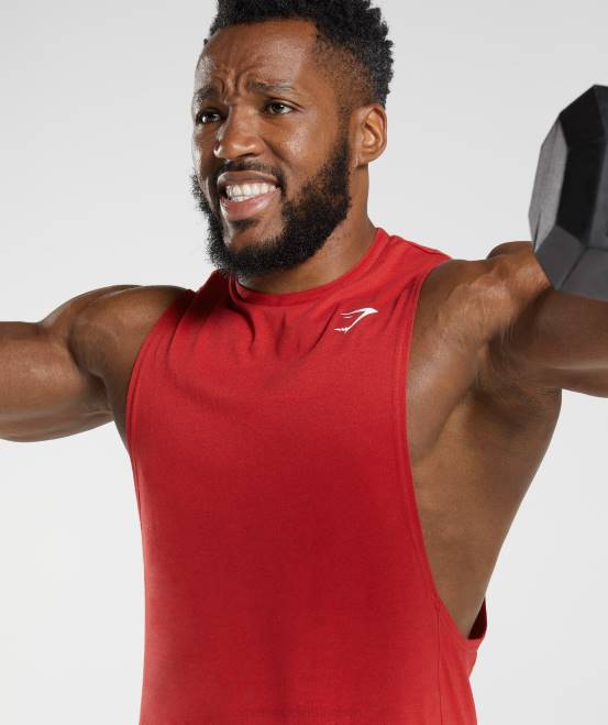 Salsa-Rot Kleidung Gymshark Männer Reagieren Sie mit dem Drop-Arm-Tank 04P8966