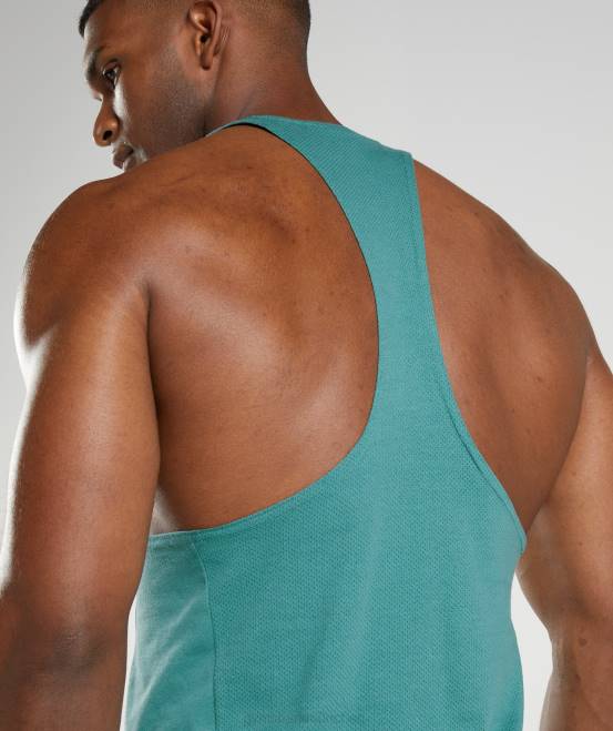 Schieferblau Kleidung Gymshark Männer Stringer reagieren 04P8995