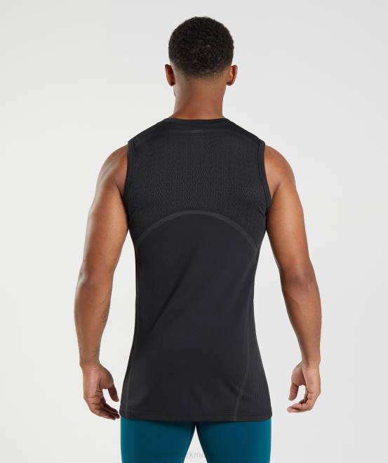 Schwarz Kleidung Gymshark Männer 315 nahtloser Tank 04P8911