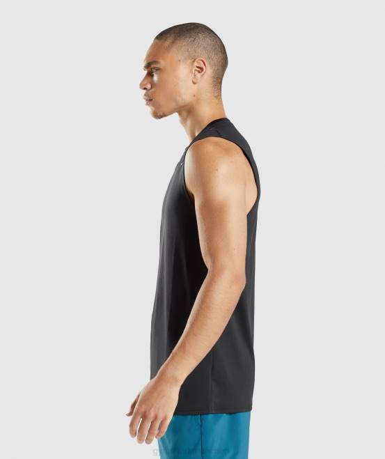 Schwarz Kleidung Gymshark Männer Ankunft ärmelloses T-Shirt 04P8915