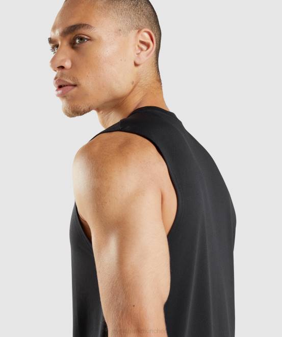 Schwarz Kleidung Gymshark Männer Ankunft ärmelloses T-Shirt 04P8915