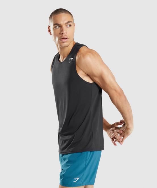 Schwarz Kleidung Gymshark Männer Ankunftstank 04P8884