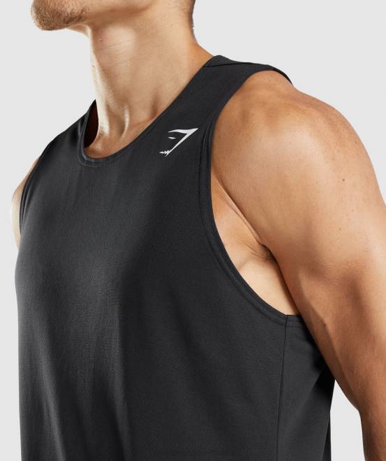 Schwarz Kleidung Gymshark Männer Ankunftstank 04P8884