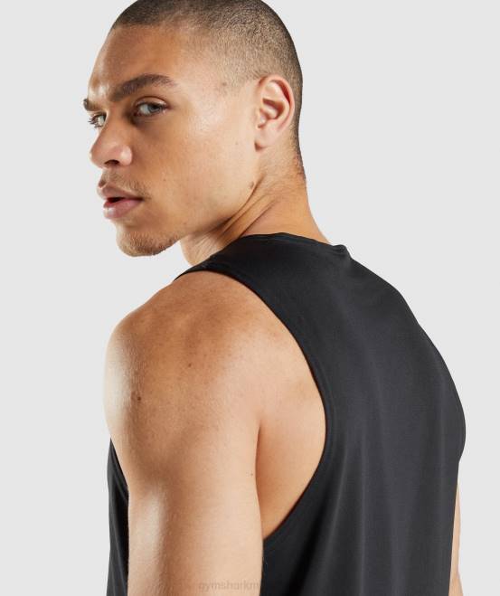 Schwarz Kleidung Gymshark Männer Ankunftstank 04P8884