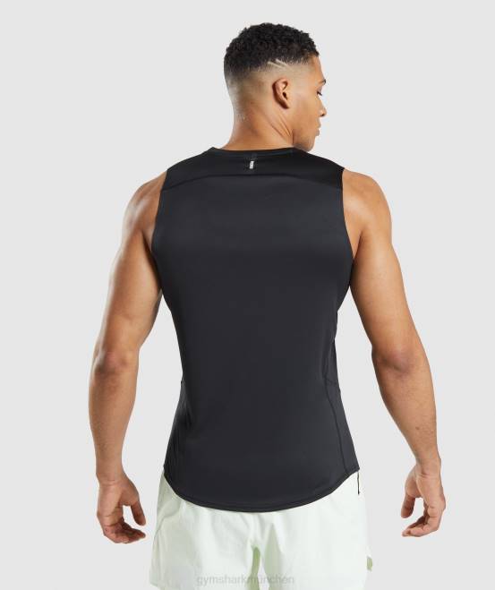 Schwarz Kleidung Gymshark Männer Geschwindigkeit entwickeln Tank 04P8920