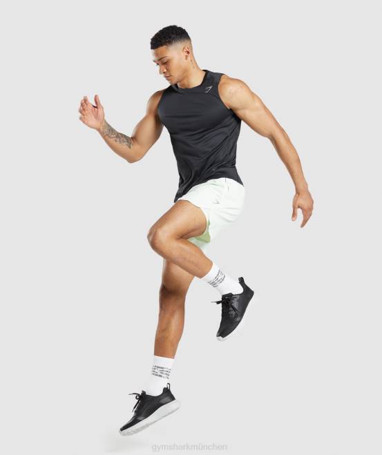 Schwarz Kleidung Gymshark Männer Geschwindigkeit entwickeln Tank 04P8920
