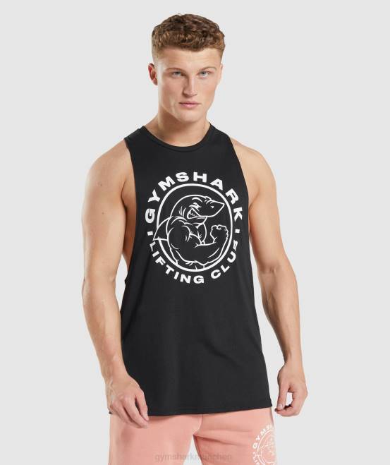 Schwarz Kleidung Gymshark Männer Legacy-Drop-Arm-Tank 04P8923