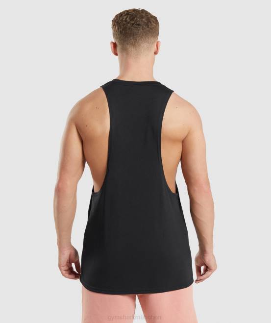 Schwarz Kleidung Gymshark Männer Legacy-Drop-Arm-Tank 04P8923