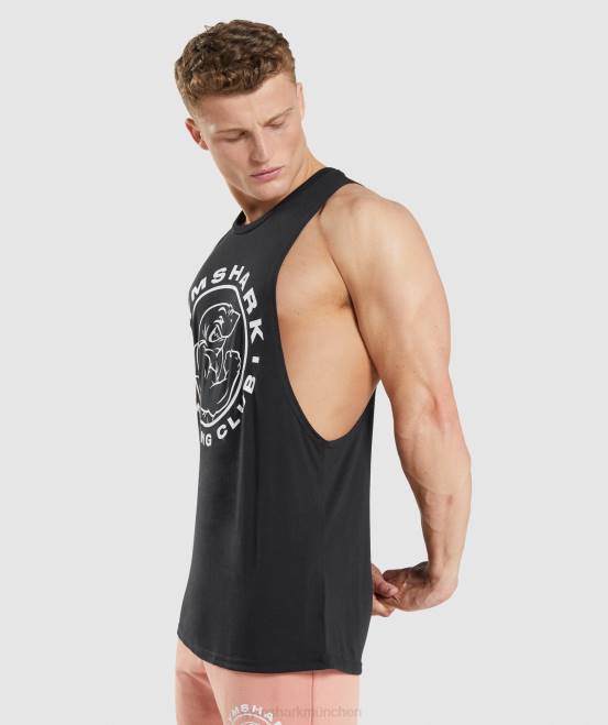 Schwarz Kleidung Gymshark Männer Legacy-Drop-Arm-Tank 04P8923