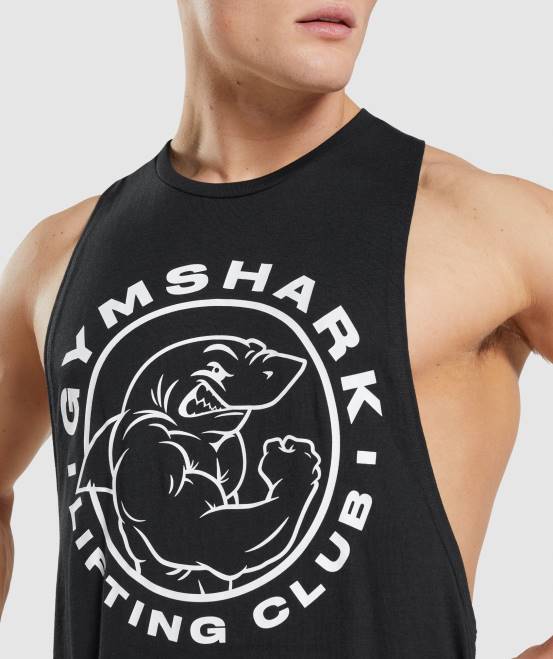 Schwarz Kleidung Gymshark Männer Legacy-Drop-Arm-Tank 04P8923