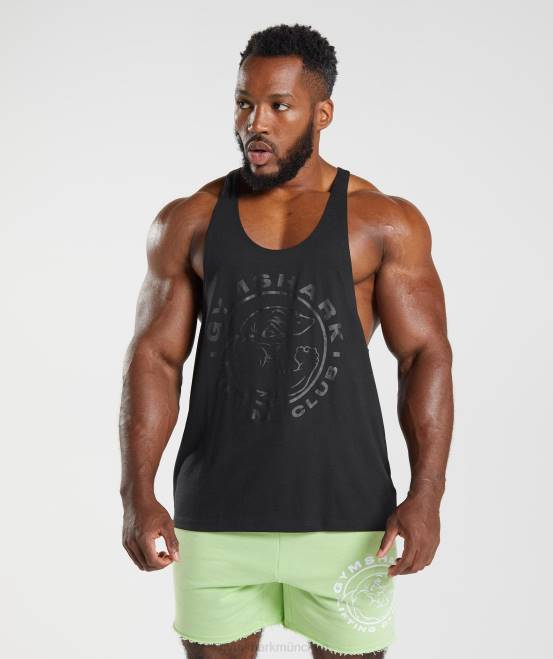 Schwarz Kleidung Gymshark Männer Legacy-Stringer 04P81008