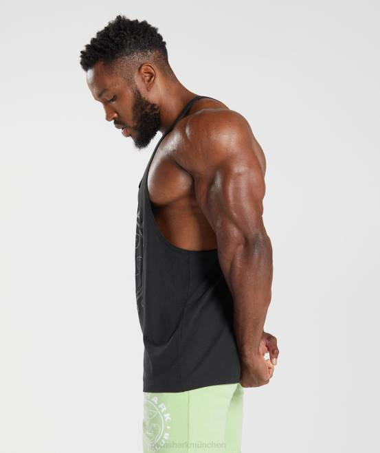 Schwarz Kleidung Gymshark Männer Legacy-Stringer 04P81008