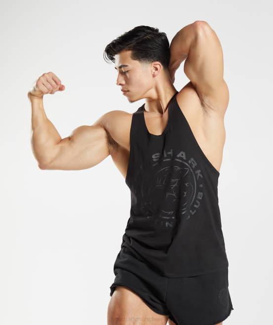 Schwarz Kleidung Gymshark Männer Legacy-Stringer 04P81019