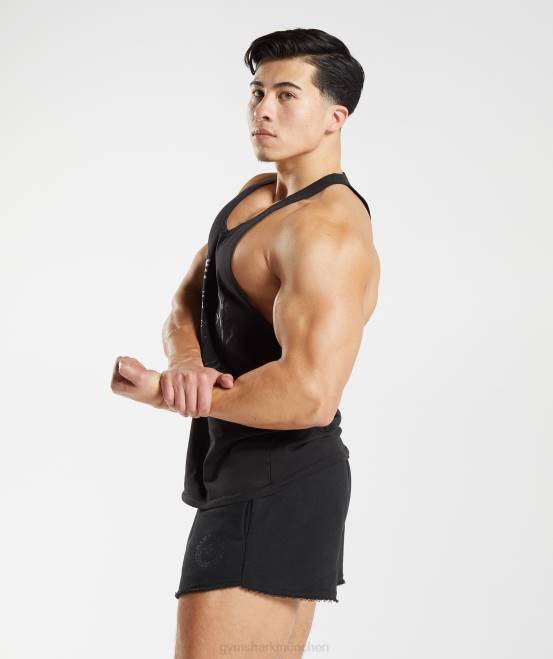 Schwarz Kleidung Gymshark Männer Legacy-Stringer 04P81019