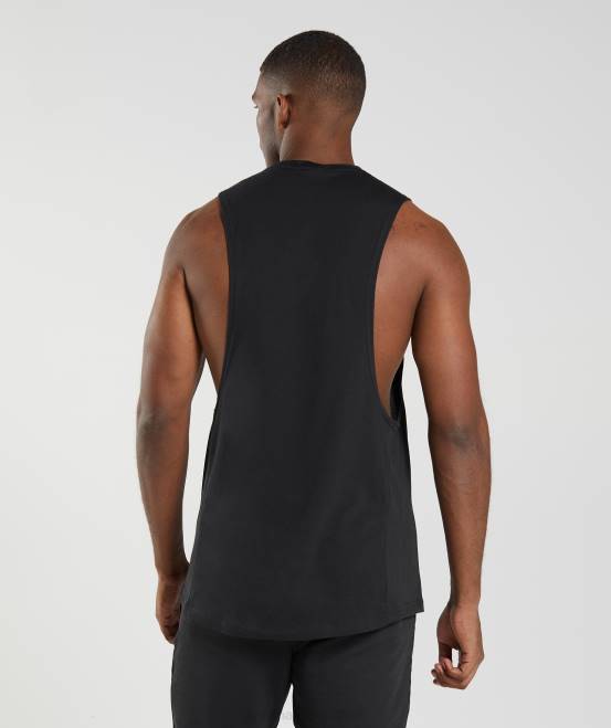 Schwarz Kleidung Gymshark Männer Reagieren Sie mit dem Drop-Arm-Tank 04P8885