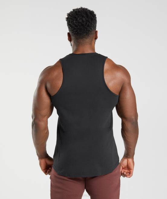 Schwarz Kleidung Gymshark Männer Reaktionstank 04P8881