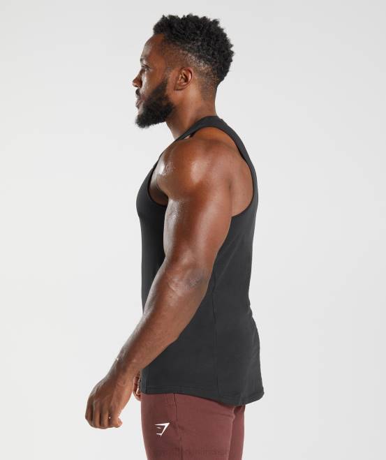 Schwarz Kleidung Gymshark Männer Reaktionstank 04P8881
