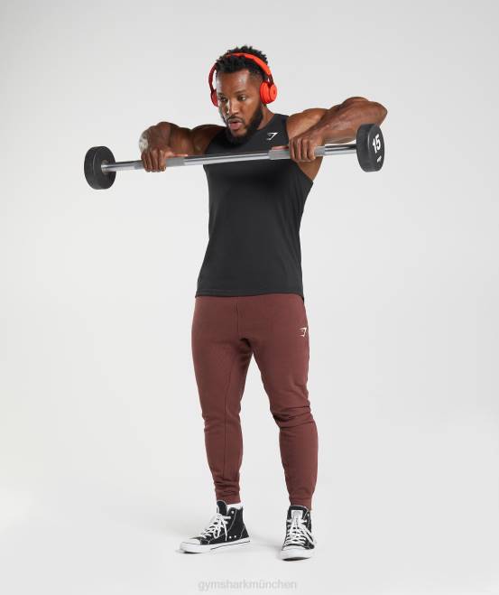 Schwarz Kleidung Gymshark Männer Reaktionstank 04P8881