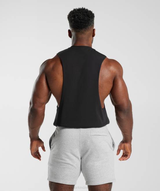 Schwarz Kleidung Gymshark Männer Retrowave Drop-Arm-Tank 04P8891