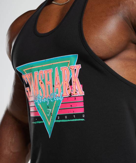 Schwarz Kleidung Gymshark Männer Retrowave-Stringer 04P8991