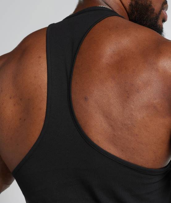 Schwarz Kleidung Gymshark Männer Retrowave-Stringer 04P8991