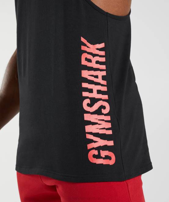 Schwarz Kleidung Gymshark Männer Slice-Stringer 04P8980