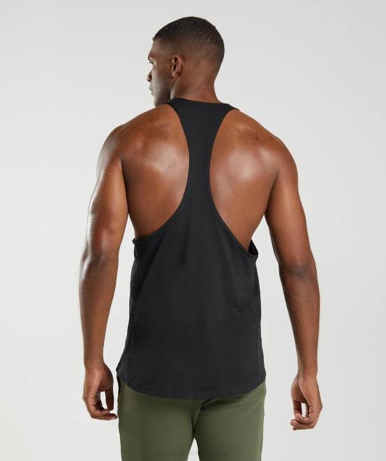 Schwarz Kleidung Gymshark Männer Stringer reagieren 04P8984