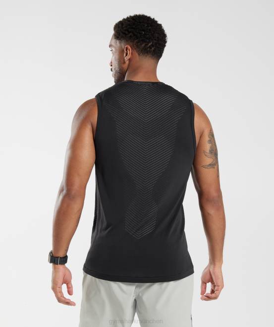 Schwarz/Silhouettengrau (ausverkauft) Kleidung Gymshark Männer Apex-Tank 04P8972