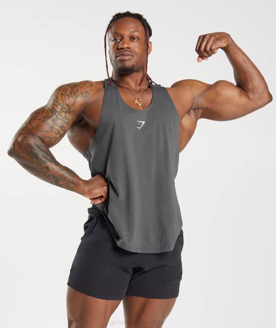 Silhouette grau Kleidung Gymshark Männer kräftiger Stringer 04P81015