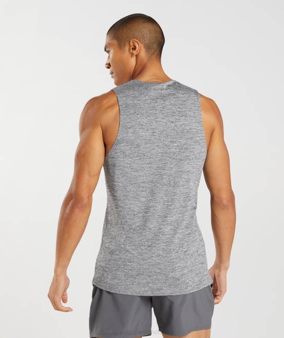 Silhouette grau/hellgrau meliert Kleidung Gymshark Männer Ankunft schlanker Mergeltank 04P8906