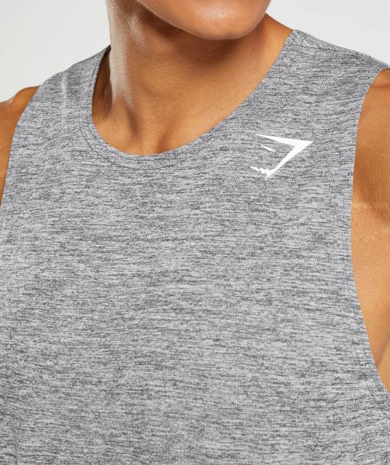 Silhouette grau/hellgrau meliert Kleidung Gymshark Männer Ankunft schlanker Mergeltank 04P8906