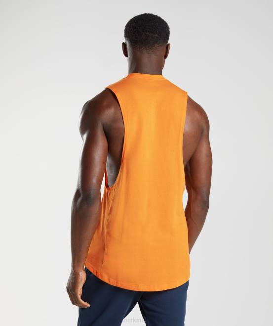 Sunburst-Orange Kleidung Gymshark Männer Reagieren Sie mit dem Drop-Arm-Tank 04P8948