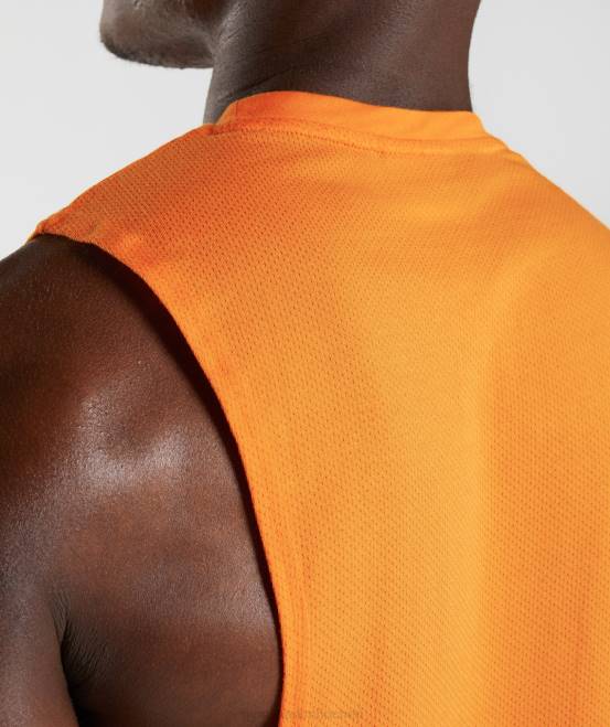 Sunburst-Orange Kleidung Gymshark Männer Reagieren Sie mit dem Drop-Arm-Tank 04P8948