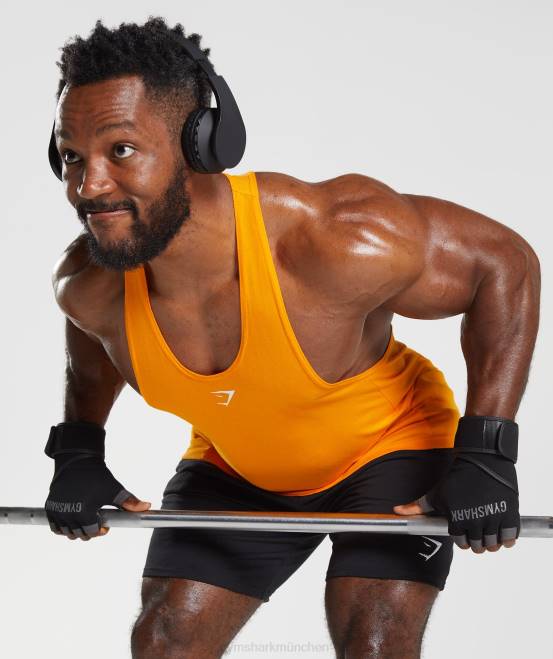 Sunburst-Orange Kleidung Gymshark Männer Stringer reagieren 04P81025