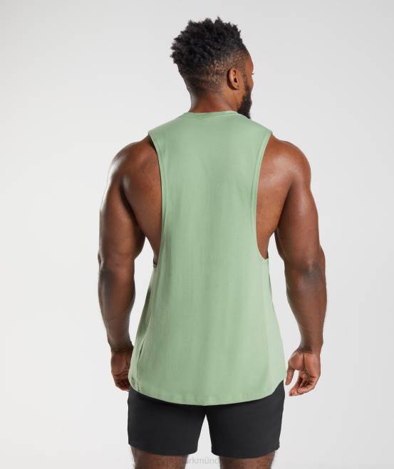 Tee grün Kleidung Gymshark Männer Reagieren Sie mit dem Drop-Arm-Tank 04P8970
