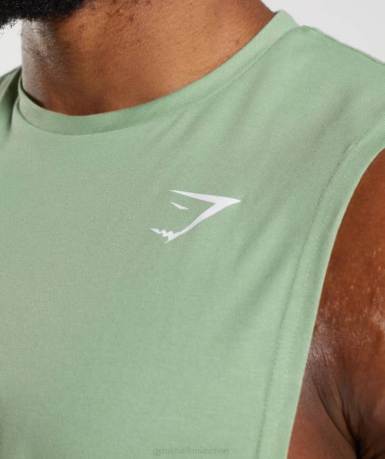 Tee grün Kleidung Gymshark Männer Reagieren Sie mit dem Drop-Arm-Tank 04P8970