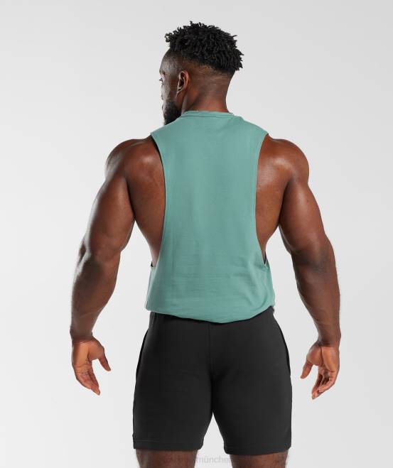 Tinte blaugrün (ausverkauft) Kleidung Gymshark Männer Reagieren Sie mit dem Drop-Arm-Tank 04P8973