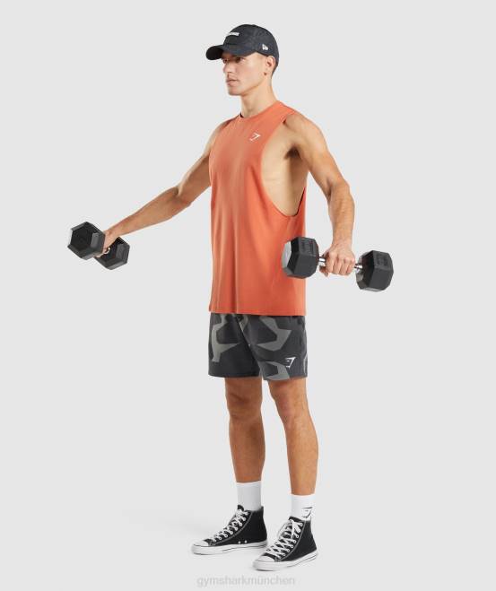 Tonorange Kleidung Gymshark Männer kritischer Drop-Arm-Tank 04P8929