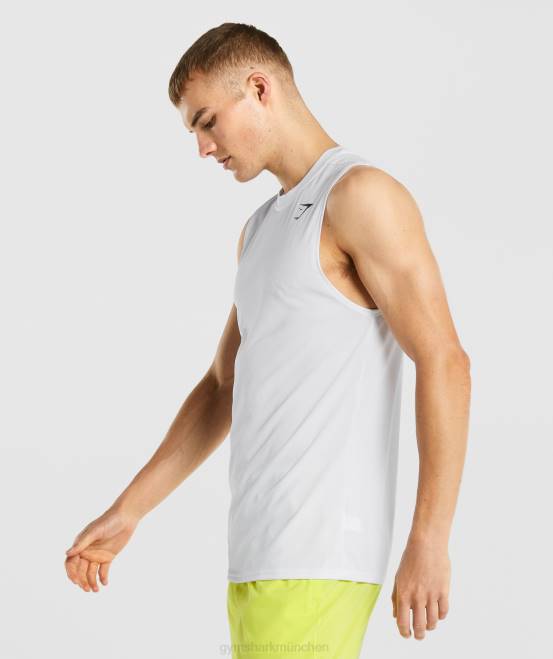 Weiß Kleidung Gymshark Männer Ankunft ärmelloses T-Shirt 04P8898