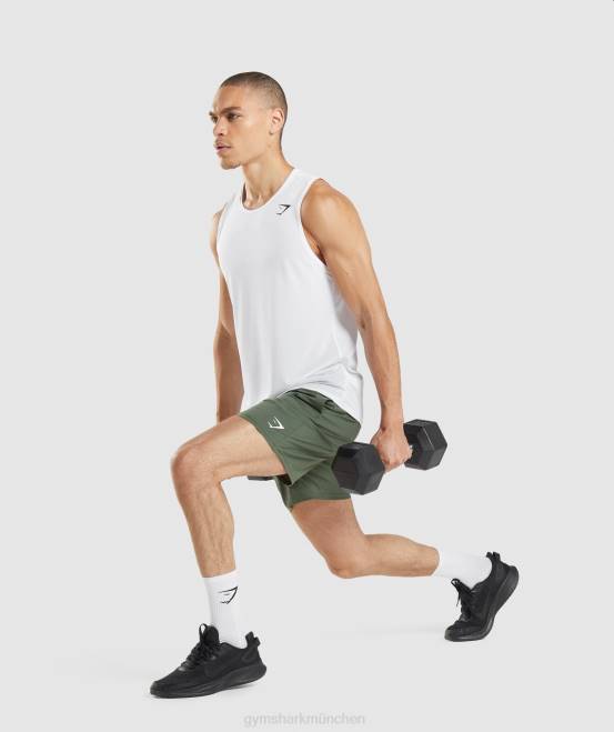 Weiß Kleidung Gymshark Männer Ankunftstank 04P8897