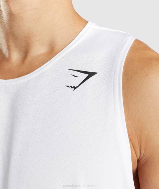 Weiß Kleidung Gymshark Männer Ankunftstank 04P8897