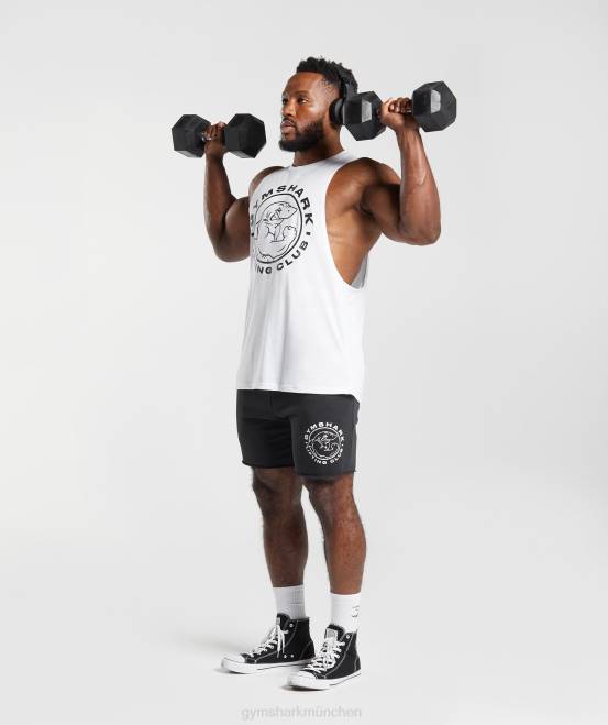 Weiß Kleidung Gymshark Männer Legacy-Drop-Arm-Tank 04P8935
