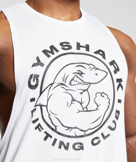 Weiß Kleidung Gymshark Männer Legacy-Drop-Arm-Tank 04P8935