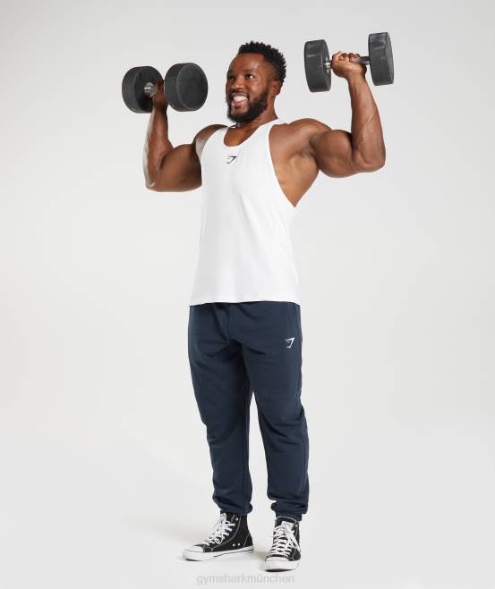 Weiß Kleidung Gymshark Männer Stringer reagieren 04P8981