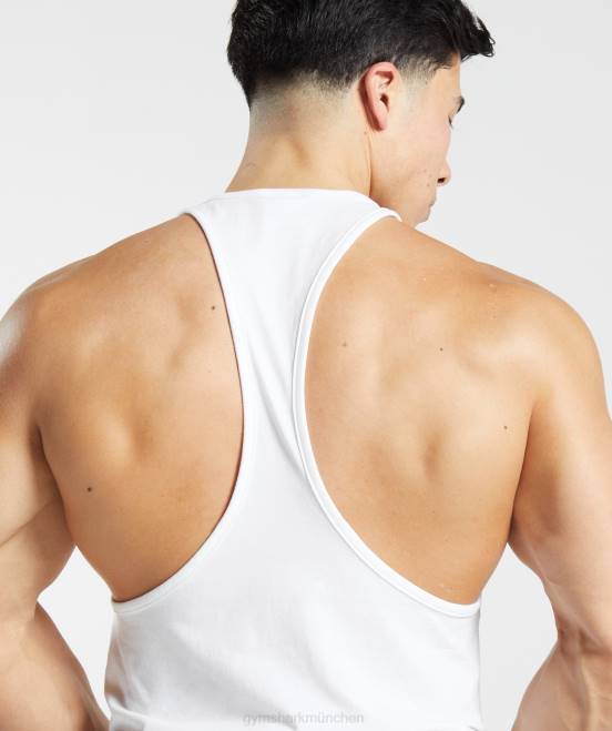 Weiß Kleidung Gymshark Männer kritischer Stringer 04P8997