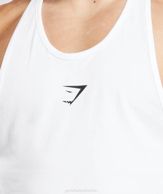 Weiß Kleidung Gymshark Männer kritischer Stringer 04P8997