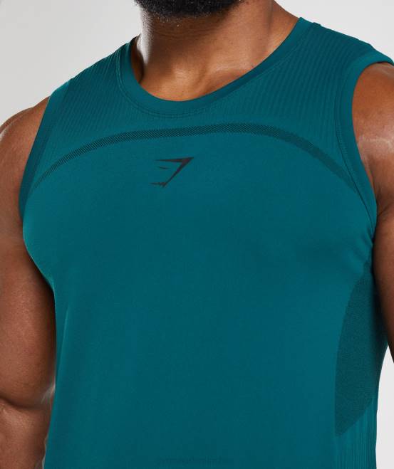 Winterblaugrün/Schwarz Kleidung Gymshark Männer 315 nahtloser Tank 04P8926